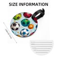 thumbnail image 5 of Football Set of 2pcs PU Leather Round Suitcase Tags with Privacy Cover and Name ID Tag - Ideal for Travel Luggage, Handbags, Backpacks, School Bags, 5 of 6