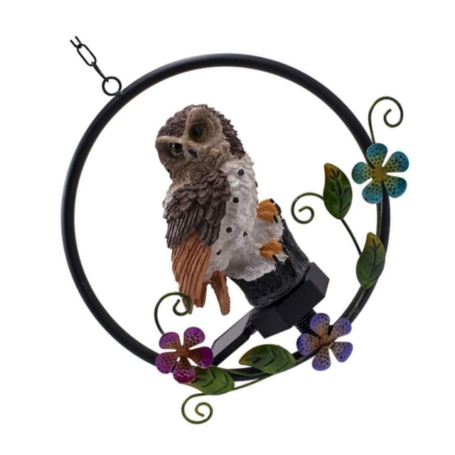 Cateissary Luz de noche de búho con energía Solar, luz colgante de jardín con forma de Animal de resina única, luz de paisaje al aire libre para Patio, Iluminación y accesorios marrón Cateissary HA024555-02