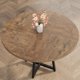 thumbnail image 3 of Industrial 47-pulgada round dining mesa set para 4 to 6 people con tabletop y metal base ideal para para dining room y sala de estar rustic brown, 3 of 6