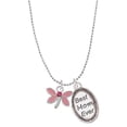 thumbnail image 1 of Delight Jewelry Silvertone Pink Dragonfly with Crystal Best Mom Ever Charm Necklace, 1 of 4
