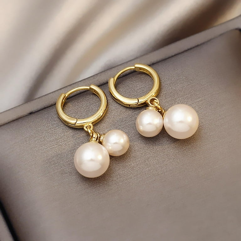 Dengmore Earrings Petite Pearl Earrings Temperament Wild Size