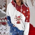 thumbnail image 3 of Chandail en Molleton d'Hiver pour Femmes, Cardigan à Col Rond Chaud, Blouse Mi-Longue Ample, Pull Imprimé de Noël, Chandail à Capuchon de Mode, 3 of 4