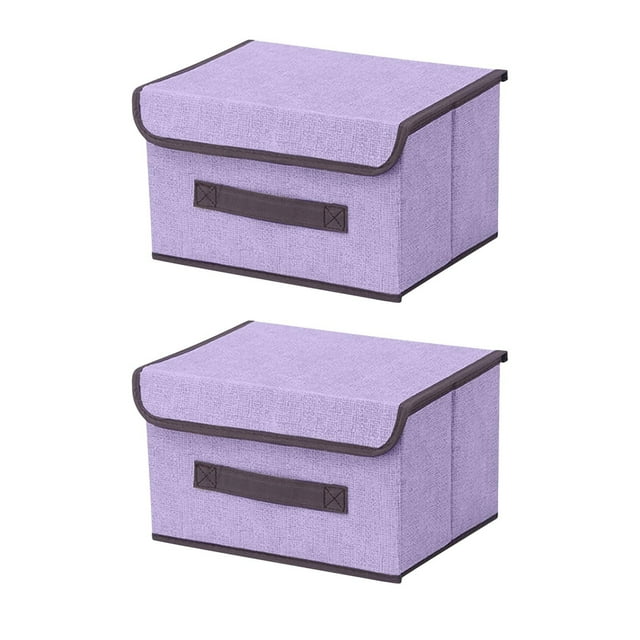 Boîte de Rangement en Coton et Lin pour Vêtements et Débris, 2 Pcs