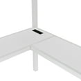 thumbnail image 5 of URTR Queen Size Metal Loft Bed with L-shaped Desk and USB, Heavy Duty Loft Bed with Wardrobe, Adjustable Shelf and Stairs, High Queen Loft Bed with LED and Guardrails for Bedroom, White, 5 of 9