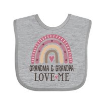 Inktastic Grandma and Grandpa Love Me Girls Granddaughter Rainbow Girls Baby Bib
