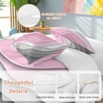 thumbnail image 2 of 3 Piece Pink Grey Ombre Duvet Cover Set Queen Size,Microfiber Comforter/Quilt Cover with Corner Ties and 2 Pillowcases,Modern Geometric Abstract Aesthetics Cream Soft Bedding with Zipper Closure, 2 of 8
