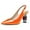 Orange, variant on Women Classic Crystal Block Chunky Mid Heel Slingback Pumps Closed Pointed Toe Backless Sleek Fashion Office Wedding Dress Shoes Size 16 Leopard Print