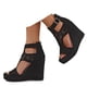 thumbnail image 4 of Nuevas sandalias de cuña Zapatos de mujer ahuecados con boca de pez de fondo grueso para mujer Wmkox8yii sa3554, 4 of 7