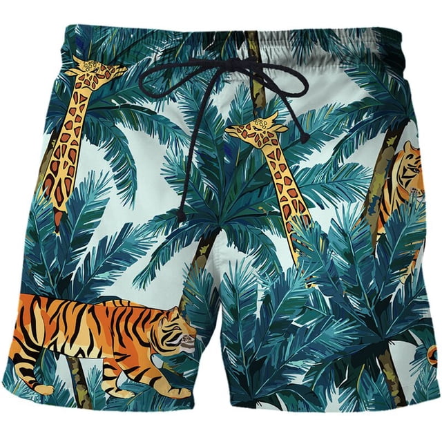 Tiger Leopard Graphic Beach Shorts Pants Men 3D Printing Surfing Board Shorts Summer Hawaii Swimsuit Swim Trunks Cool Ice Shorts Fivean unisex