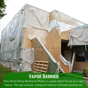 Farm Plastic Supply - Dura Skrim String Reinforced Clear Plastic Sheeting - 10 Mil - (52 x 40) - UV-Rated Extra Heavy Duty Poly Film Tear Resistant, Vapor Barrier Polyethylene Roll for Construction