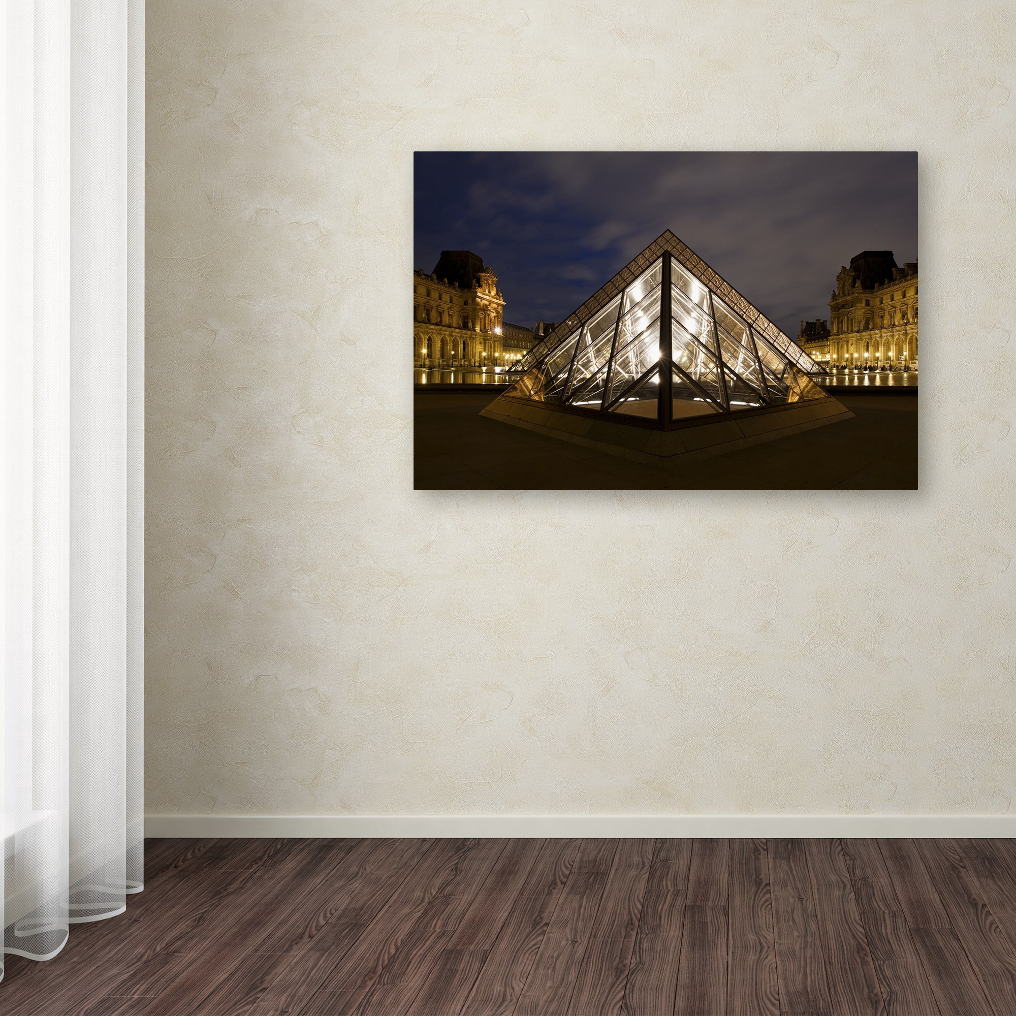 Trademark Fine Art "Louvre Pyramid" Canvas Art by Michael Blanchette Photography