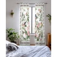 thumbnail image 3 of Pink Spring Floral Sheer Curtains 84 Inch Length 2 Panels Set for Living Room/Bedroom, Elegant Pastoral Flowers Birds Watercolor Kitchen Curtains Grommet Curtains Window Treatments 42"x84"x2, 3 of 7