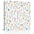 thumbnail image 2 of Spring Floral Wall Art Painting on Canvas, Elegant Pastoral Flowers Dragonfly Watercolor Canvas Art Home Prints Wall Art Framed Modern Artwork for Living Room Bedroom Wall Decor 20x20in, 2 of 9