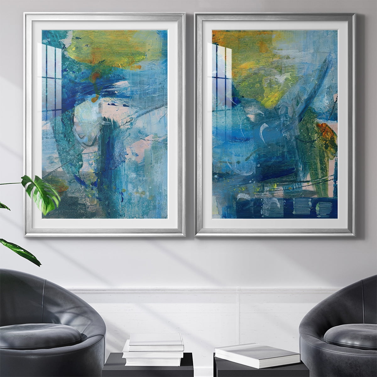 Wexford Home Spring Winds III Premium Framed Print, 30.5" x 42.5" - Ready to Hang, Silver (Set of 2)