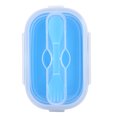 thumbnail image 1 of Fiambrera plegable de silicona portátil de 800 ml, cajas Bento, contenedor de comida para viajes al aire libre, Picnic, azul, 1 of 12