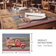 thumbnail image 3 of Placemats Set of 8, Independence Day Woven Placemat, Linen Place Mats for Kitchen/Dining Tables, Red Truck Watermelon Star Wooden Grain Washable Table Mats for Party, 3 of 8