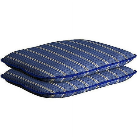 Mainstays Stadium Blue Stripe Seat Pad, 2-pack