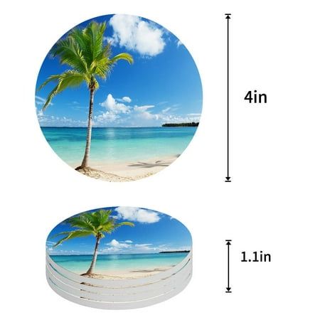 

FMSHPON Merry Christmas Decor Xmas Tree and Deer Set of 6 Round Coaster for Drinks Absorbent Ceramic Stone Coasters Cup Mat with Cork Base for Home Kitchen Room Coffee Table Bar Decor
