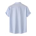 thumbnail image 4 of WQQZJJ 2025 Summer Saving Mens Short Sleeve Button Down Shirts Wrinkle Free Dress Shirts Casual Polka Shirt with Pocket,Light Blue-L, 4 of 9