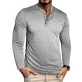 thumbnail image 2 of Xzbqbs Mens Shirts Long Sleeve Casual Classic Henley Cotton T-Shirts Lightweight Button Tee Shirts Business Shirts for Men, 2 of 5