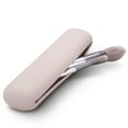 thumbnail image 4 of Travel Makeup Brush Holder Fall Out Silicon Portable Cosmetic Face Brushes Holder Soft And Sleek Makeup Tools Organizer For Travel Khaki Traveling Makeup Small Makeup Bag for Purse Rose Travel, 4 of 7