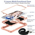 thumbnail image 2 of Dteck with Shoulder Strap Case for Samsung Galaxy Tab A7 Lite 8.7-inch SM-T220 T225 (2021 Released),360 Degree Rotation Shockproof Rubber 3-Layers Protection Case Hybrid Kickstand Cover,Rosegold, 2 of 8