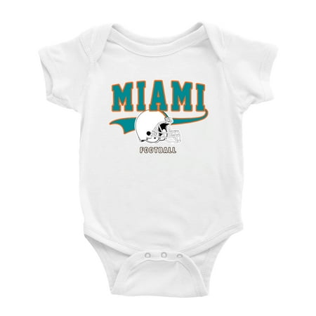 

Cute Miami One-piece Outfits Football Jersey Baby Clothes (White 6-12 Monthes)