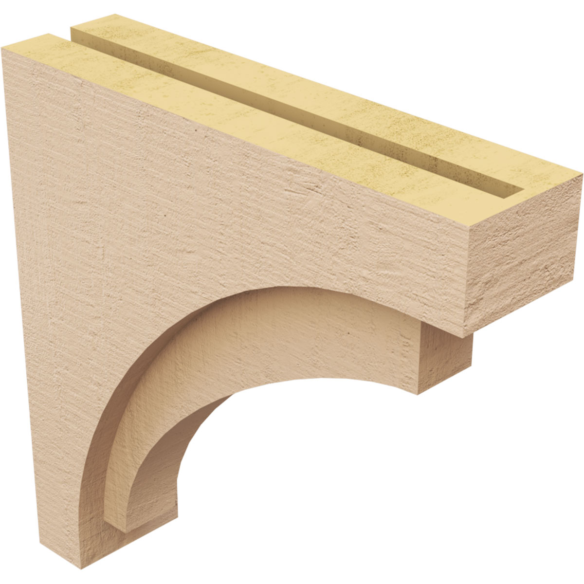 4"W x 16"D x 16"H Thin Rivera Rough Cedar Woodgrain TimberThane Corbel, Primed Tan