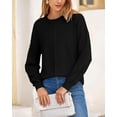 thumbnail image 4 of BTFBM Pullover Sweaters for Women Fall Crewneck Slouchy Long Sleeve Sweater Loose Casual Knit Tops Winter Clothes, 4 of 10