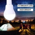 thumbnail image 2 of Bombilla de Emergencia Led Solar 3W 12 Led Con Cordón de Panel Solar Tomshoo Bombilla, 2 of 7