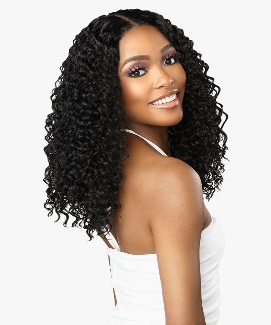 Sensationnel Human Hair Blend HD Lace Front Wig Butta Lace Water Wave 16" (BALAYAGECARAMEL)