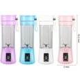 thumbnail image 5 of Personal Smoothie Blender Mini Portable Travel Juicer Cup, USB Rechargeable Blender, Pink, 5 of 9