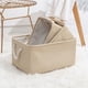 thumbnail image 4 of Organizador para ahorrar espacio en el hogar y la oficina Cesta de almacenamiento plegable de lino beige, 4 of 5
