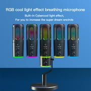 USB Gaming Microphone with RGB Light, PC Microphone W/Noise Cancellation, Computer Microphone for Gaming, Recording, Streaming, Podcast, Singing, Streaming