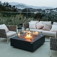 thumbnail image 4 of Elementi Plus Roraima Propane Fire Pit for Outside Outdoor Fire Pit Table Smokeless Firepit Concrete Square Fire Table Patio Heater Fireplace 60000 BTUs - Slate Black, 40 x 40 Inches, 4 of 12