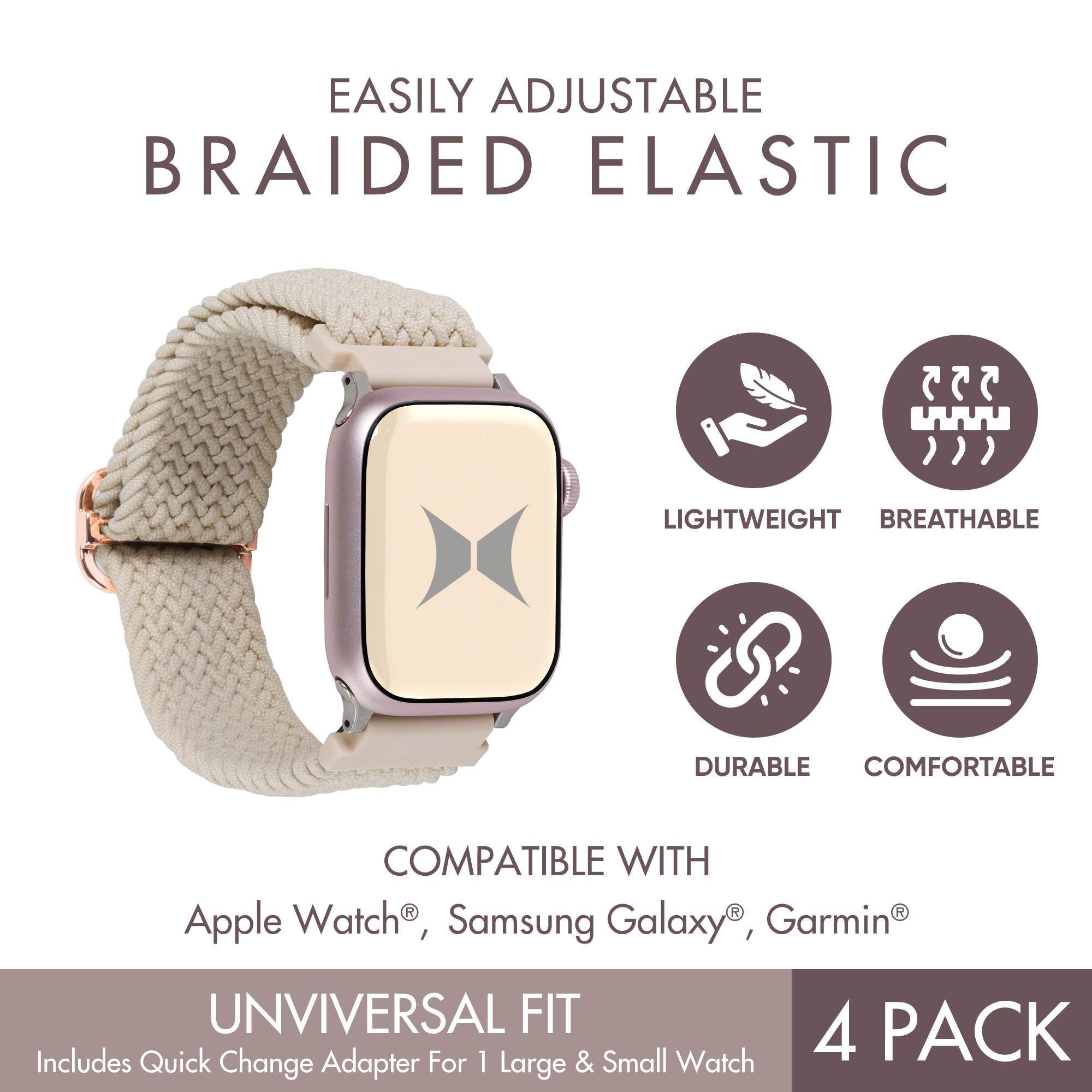 Xtreme 4-Pack Braided Elastic Smart Watch Bands photo 4