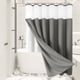 thumbnail image 1 of Juego de cortinas de ducha 3 en 1 | Tejido de poliéster de alta resistencia con forro transparente y 12 ganchos dobles de acero inoxidable | Repelente al agua | 36x72 pulgadas | Gris Blanco Marino |, 1 of 6