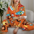thumbnail image 6 of Lsque Monster Truck Pattern Long Sleeve Pajama Set for Women - Soft 2-Piece Sleepwear and Loungewear Set with Pockets, Comfy Nightwear-XX-Large, 6 of 7
