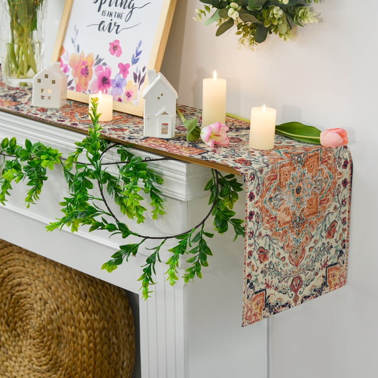 Sm:)e Boho Farmhouse Table Runner 13 x 72 Inch photo 3
