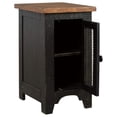 thumbnail image 1 of Signature Design By Ashley Valebeck Rustic Farmhouse Chair Side End Table With Cabinet Door Distressed Black, 1 of 2