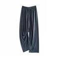 thumbnail image 4 of SHTXOZHI Breathable Pants for Girls Elastic Waist Loose Lightweight Loungewear Soft Solid Color Wide Leg Pants, 4 of 7