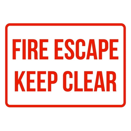 - Fire Escape Keep Clear No Parking Business Safety Traffic Signs Red - 7.5x10.5