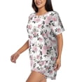 thumbnail image 2 of Naloa Rose Flowers Women's Short-Sleeved Pajama Set, Loungewear, Summer pajamas, Breathable Cozy - Large, 2 of 9