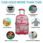 J World Womens Lunar 19.5 Multi-Purpose Lapotop Rolling Backpack for School and Travel, Skandi Pink
