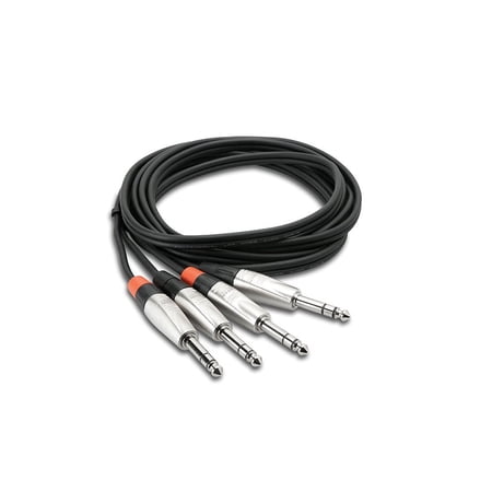 UPC: 0728736051317 | Hosa – HSS-003X2 – 3 ft Pro Stereo Interconnect Cable – Dual REAN 1/4 in TRS Male to Same