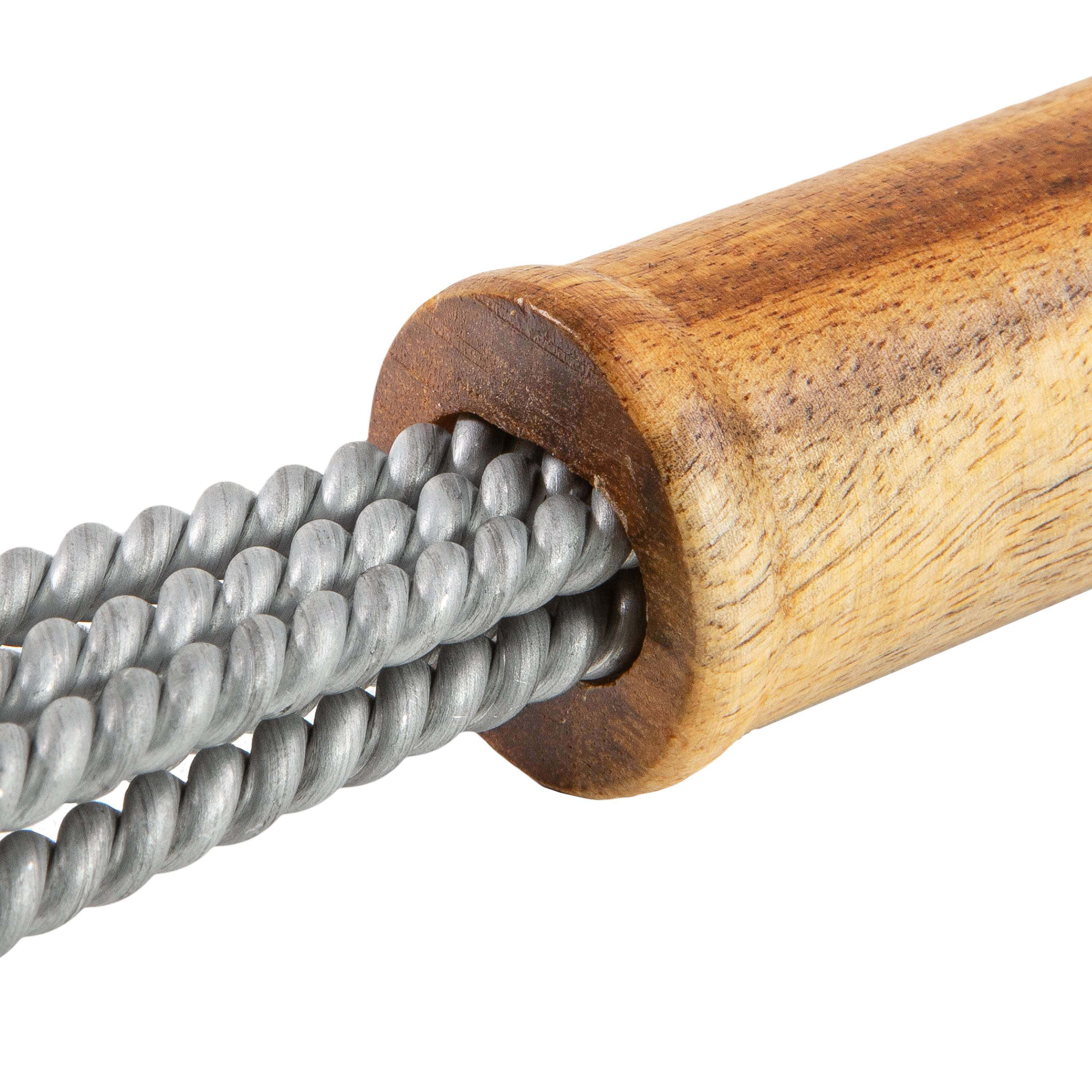 BBQ-AID All Angles BBQ Grill Brush for Outdoor Grill – Cleans All Angles, Large Wooden Handle, and Stainless Steel Bristles - BBQ Brush for Grill Cleaning – Grill Cleaner Brush Safe for BBQ and Grill