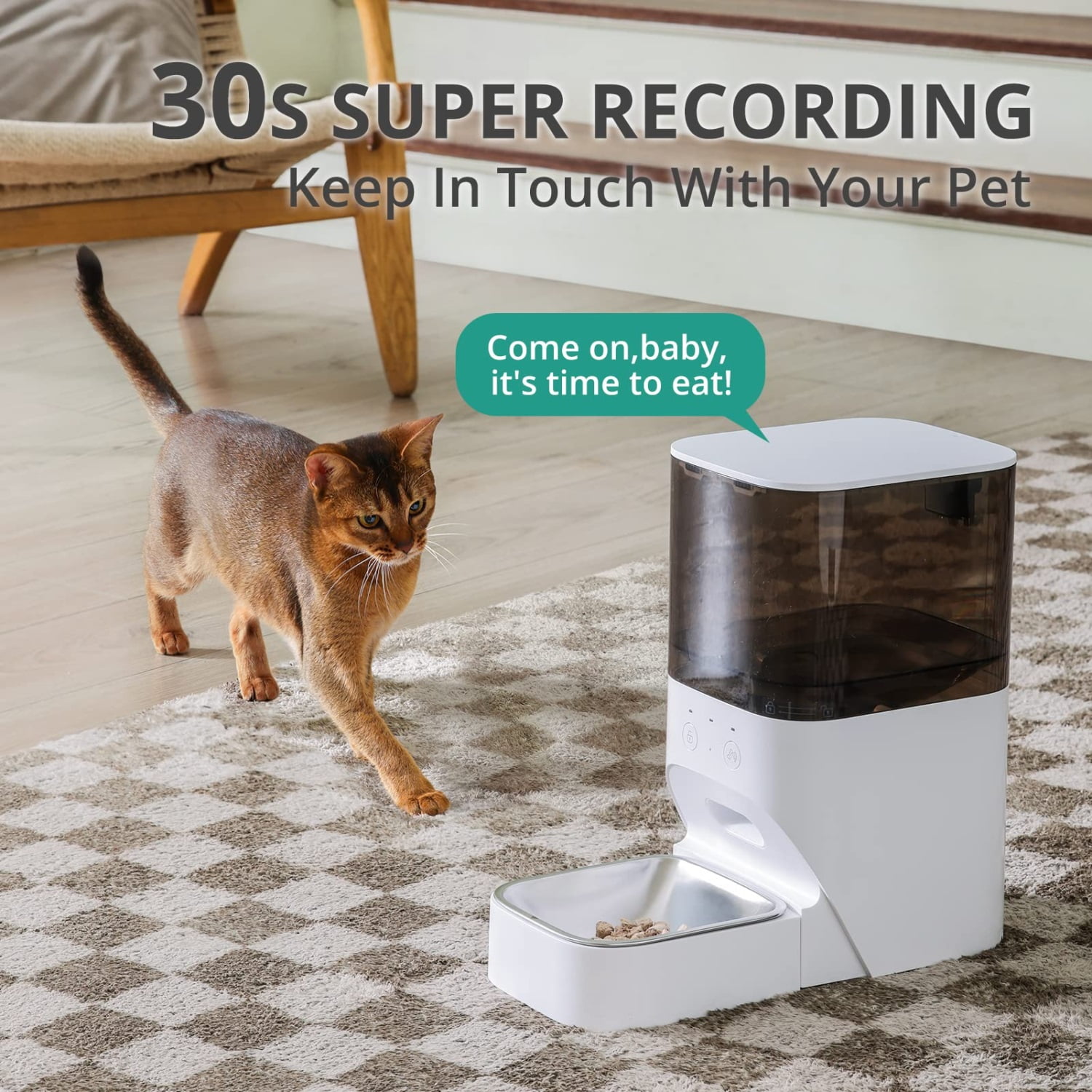 Pefilos 32" Dog Feeder Station with Stainless Steel Bowl, Dog Food Storage Container, Pull Out Pet Food Cabinet, White Pefilos 32" Dog Feeder Station with Stainless Steel Bowl, Dog Food Storage Container, Pull Out Pet Food Cabinet, White
