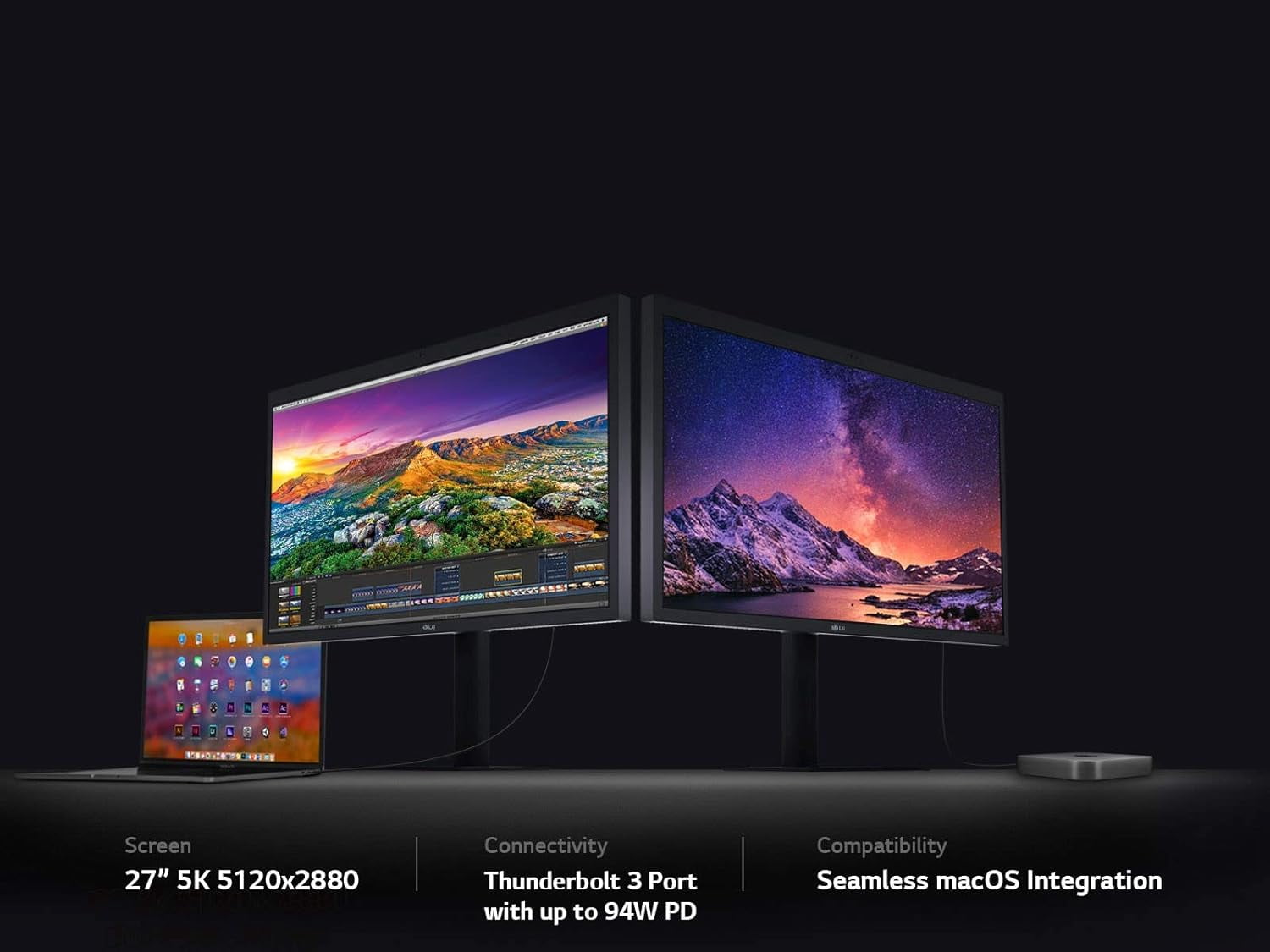 LG 27MD5KL-B UltraFine 5K Display Bundle - 27