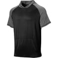 thumbnail image 4 of Wire2wire Men's Performance Short Sleeve Baseball Hoodie Black Xl, 4 of 9