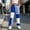 Blue, variant on Women's Color Block Sweatpants Patchwork Joggers Pants Elastic High Waist Drawstring Sweat Pants with Pockets Loose Fit Streetwear Joggers for Ladies